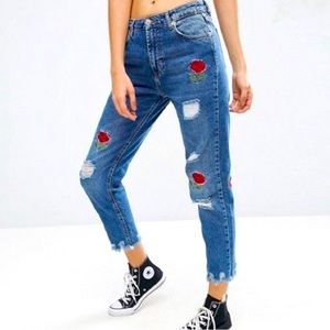 HIGHWAY JEANS ROSE EMBROIDERED LIKE NEW 9